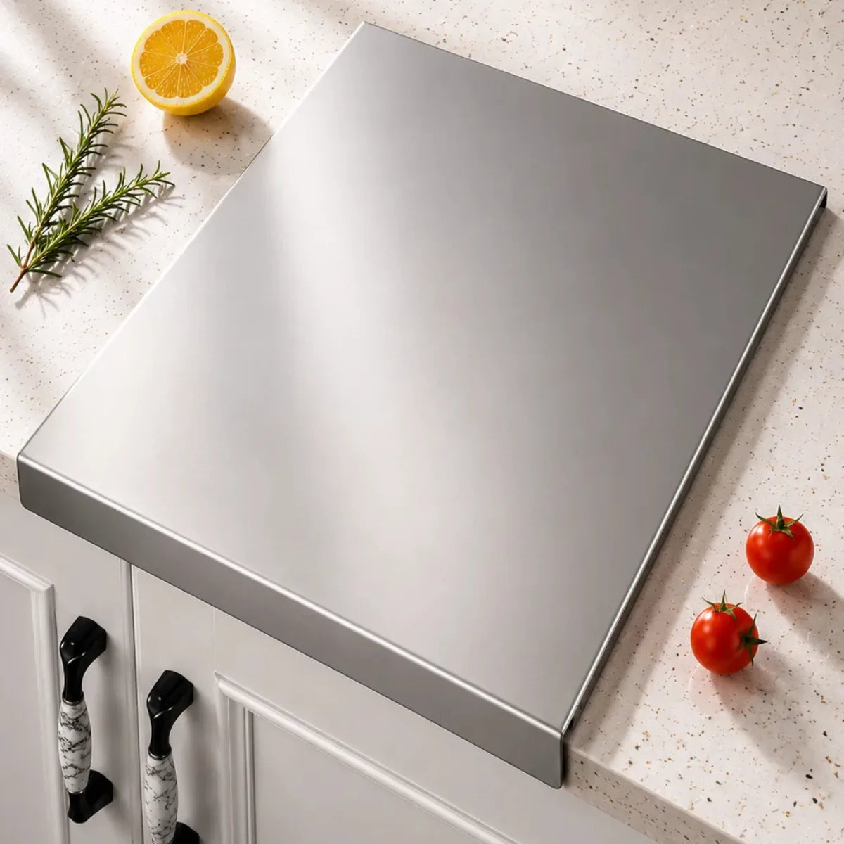 Planche inox Inoxia dans une cuisine moderne